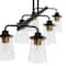 Hello Honey® Robert Stevenson Lighting Jameson Metal & Seedy Glass 6-Light Linear Chandelier
